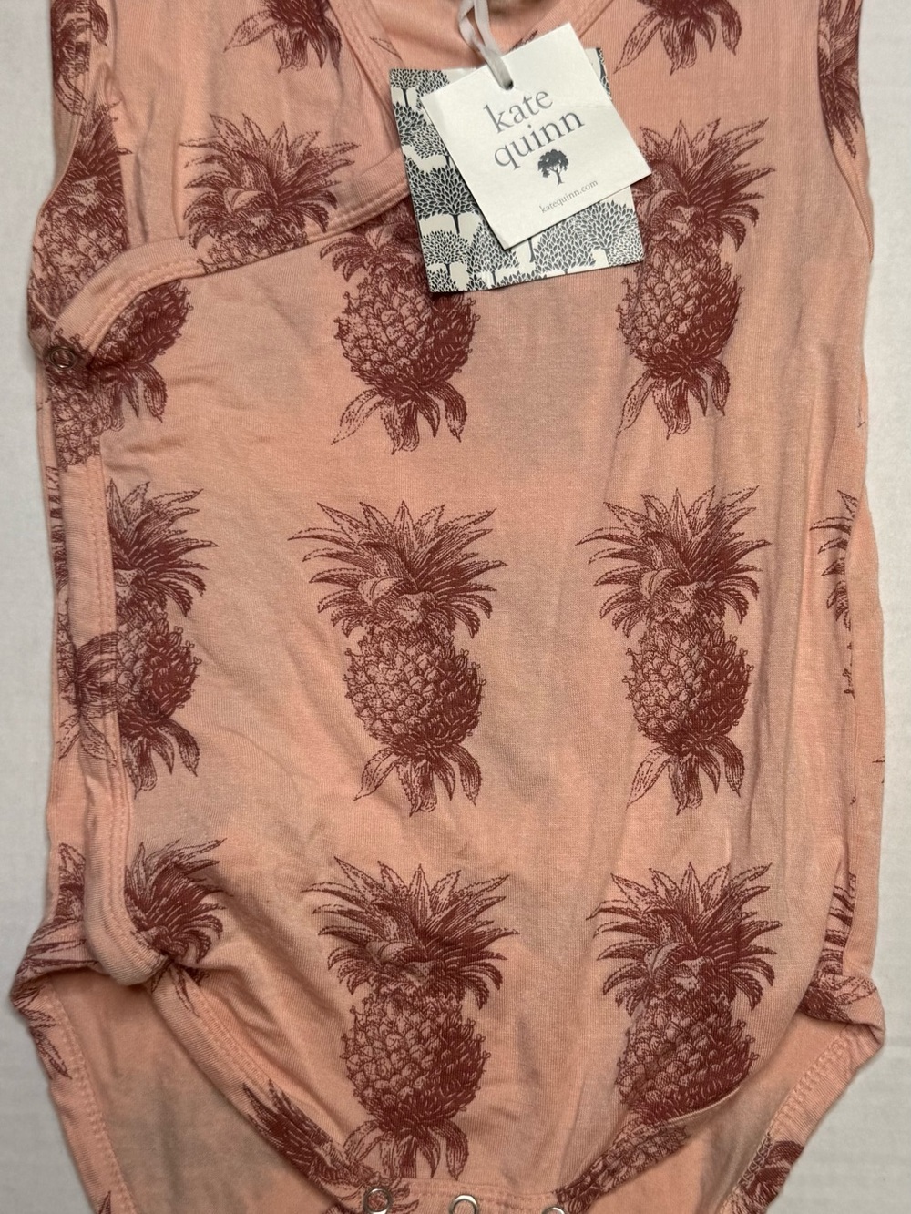 Kate Quinn Pineapple Print Sleeveless Romper Organic Cotton 18-24M NWT